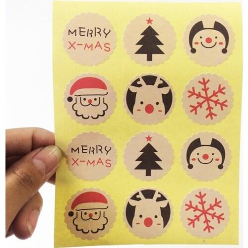 1200 Pcs/lot Vintage Christmas Theme Sealing Sticker DIY Gift Posted Baking Decoration Label Merry Christmas Scrapbooking