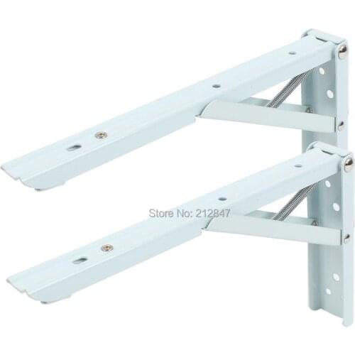 2pcs Length 90 Degree Spring Loaded Folding Support Shelf Bracket