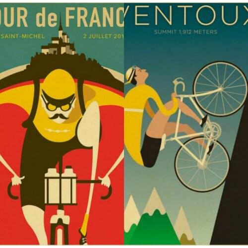 Retro Abstract Style Cycling Race Canvas Painting Wall Art Nordic Posters and Prints Wall Pictures for Living Room Decoration