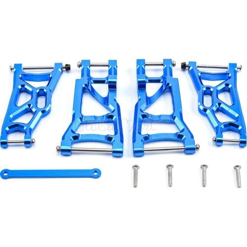 Aluminum Front / Rear Lower Suspension Control A Arms w/ Tie Bar for Traxxas 1/10 Slash 2WD Upgrade Parts Replace 2555 3631 2532