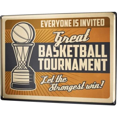 Basketball Poster Funny Sign Tin Art Wall Decor Vintage Aluminum Retro Metal Tin Sign Painting Decorative Signs 20x30cm