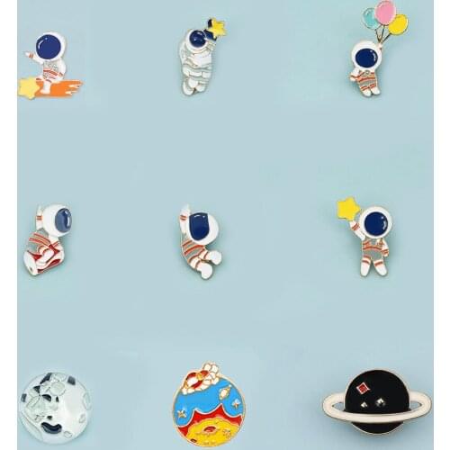 2021 New Space Theme Brooch Clothes Schoolbag Pins Cute Clothes Pendant Cute Brooch For Girls Woman