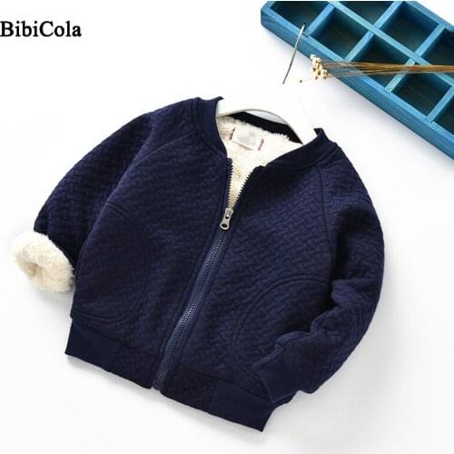 BibiCola new boys girls autumn winter warm coats jackets kids casual thick parkas infant children cardigan plus velvet outerwear