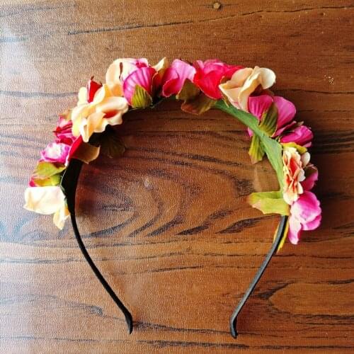 Designer brand christmas headband with artificial red flower 0.5mm black frame headbands accessories kid women hair hoops party