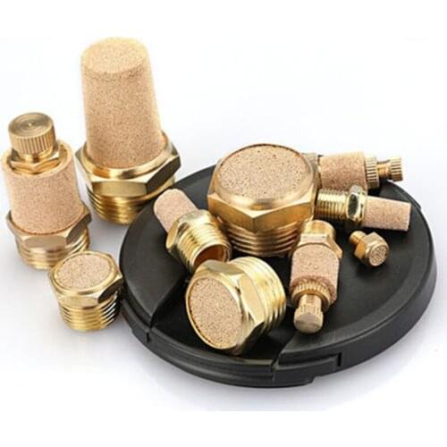 Pneumatic pipe fitting Exhaust Muffler Silencer 1/8 1/4 3/8 1/2 BSP Male Thread For Air Noise Brass Adjustable Long Short BSL