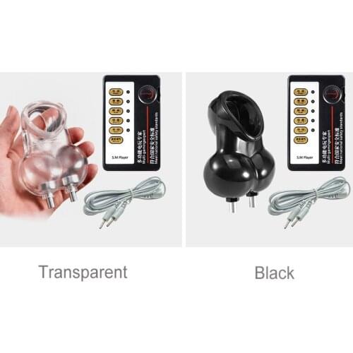 Electro Shock Chastity Cage Sex Toys For Men Scrotum Sleeve Ball Stretcher Electric Cock Ring Cock Cage Delay Time Erotic Toys