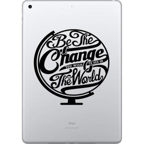 Gandhi Inspired Quote Laptop Sticker for iPad Air Pro Mini 7.9/9.7/10.2/10.5/11/12.9" Mac Skin Vinyl Tablet PC Notebook Decal