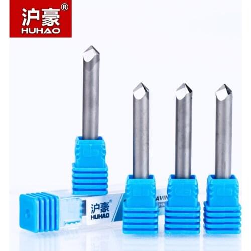 HUHAO 1pc 6mm 6 edge CNC Router End Mill Diamond PCD cutter Tools Stone Hard Granite Cutting Engraving Bits 70 90 120 Degree