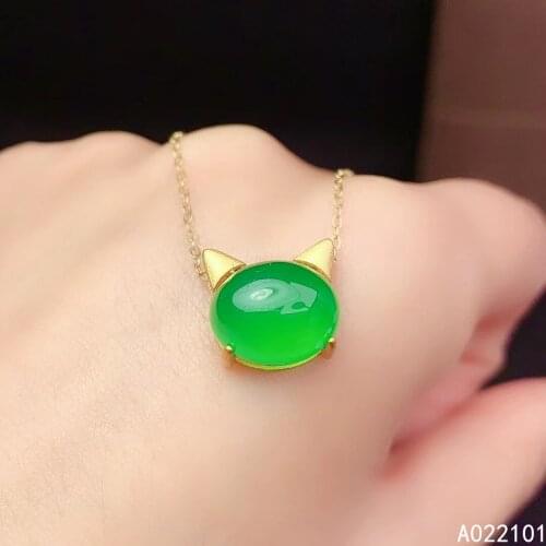 KJJEAXCMY fine Jewelry 925 Sterling Silver Natural Chalcedony Girl new luxury Pendant Necklace Support Test Chinese style