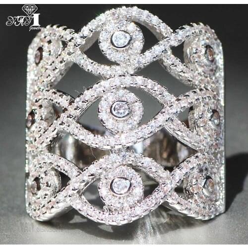 YaYI Fine Jewelry Fashion Princess Claw Set Cut White Cubic Zirconia Silver Color Engagement Wedding Party Lovers Gift Rings