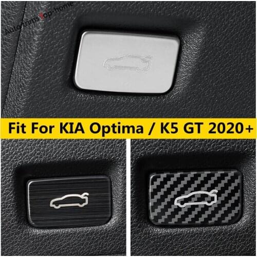 Rear Trunk Tail Gate Switch Control Button Decor Frame Cover Trim Stainless Steel Accessories For KIA Optima / K5 GT 2020 2021