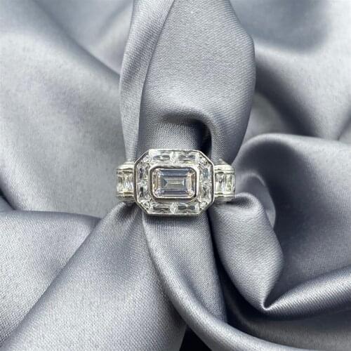 Rhodium Plated Baguette Gourmet Ring