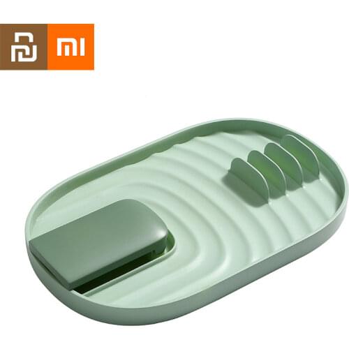 Xiaomi Kitchen Spatula and Lid Rack Household Cooking Utensils Spatula Mat Kitchen Storage Rack Plastic Pot Lid Rack Drag Youpin