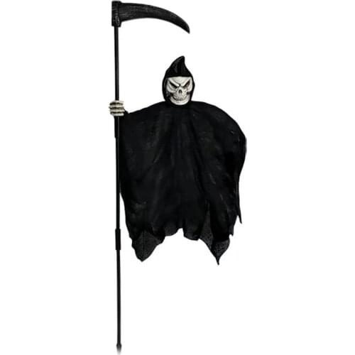 Halloween Party Metal Skeleton Ghost Ornaments Grim Reaper Witch Broom Lantern Costume Home Room Decoration Horror Haunted House