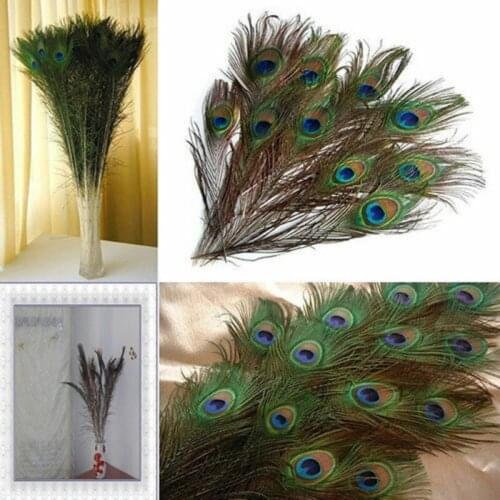 10pcs Natural Real Peacock Feathers for Decoration 25-30CM Home Hotel Crafts Feather Decor Wedding Accessories Decoration