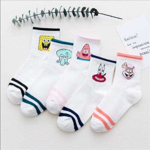 Kawaii Cartoon Character Socks for Women Spring Autumn Sock Cotton Breathable Funny Harajuku Short Socks calcetines Female Sox