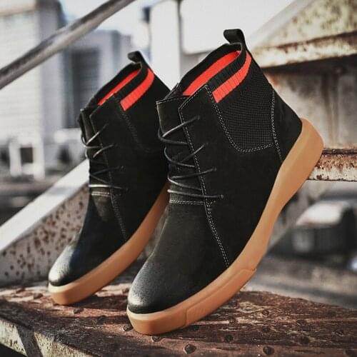 2019 autumn and winter new mens ankle boots high-top mens shoes retro leather casual mens boots mens casual Martin boots