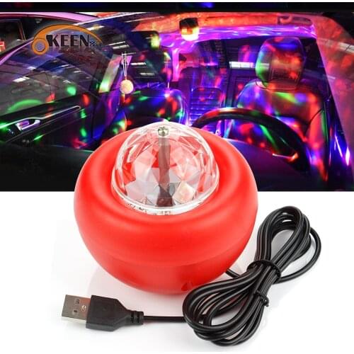 OKKEN LED Car Apple Automatic rotation Atmosphere Lamp Ambient Light Interior Colorful Lights Auto House Decorative Accessories