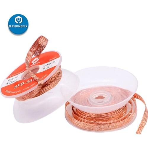 1.5mm 2.0mm 2.5mm 3.0mm 3.5mm Width 1.5M Length BGA Desoldering Braid Welding Solder Remover Wire Tin Lead Cord Flux Repair Tool