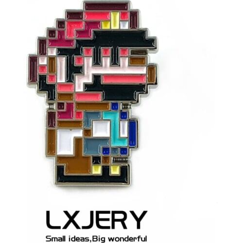 Pixel Mario Pin Badge On Backpack Funny Brooch Pins For Clothes Broche For Woman Girl Schoolbag