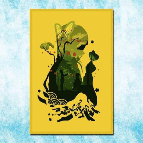 Demon Slayer Anime Tanjirou Zenitsu Nezuko Poster Art Silk Canvas Retro Print For Home Room Decor Decoration-027