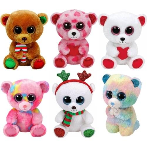 New Big Eyed Bear Plush Kids Stuffed Animals Toys For Children Gifts 15CM/25CM