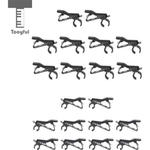 Tooyful Durable 10 Pieces Metal Lapel Tie Lavalier Clip-on Microphone Mic Clips Clamps Holder Black