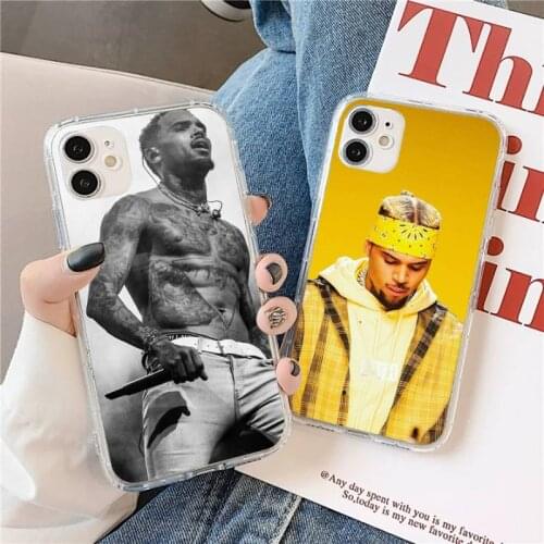 Chris Brown rap Phone Case Transparent for iPhone 11 12 mini pro XS MAX 8 7 6 6S Plus X 5S SE 2020 XR