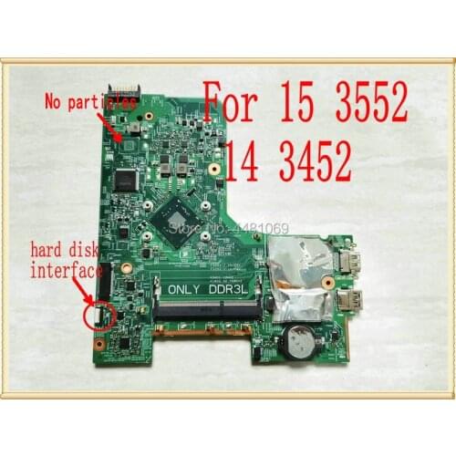 PWB:896X3 CN-0PW4MN 0PW4MN For Dell Inspiron15 3552 14 3452 Laptop Motherboard SR2KN N3060 N3700U CPU 14279-1 DDR3L 100% Tested