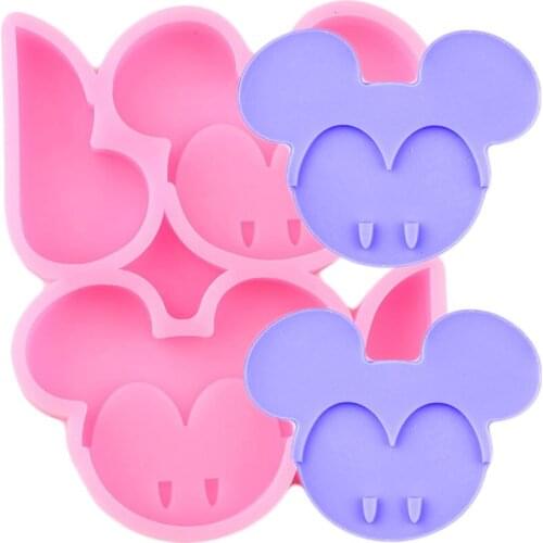Disney Vampire Mickey Straw Topper Silicone Molds Mouse Keychain Epoxy Resin Moulds Fondant Cake Decorating Candy Chocolate Mold