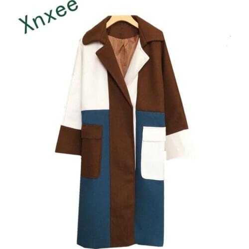 Xnxee Trending products 2019 Women woolen coat plus-size Korean fashion clothing Imitation Splice Autumn clothes