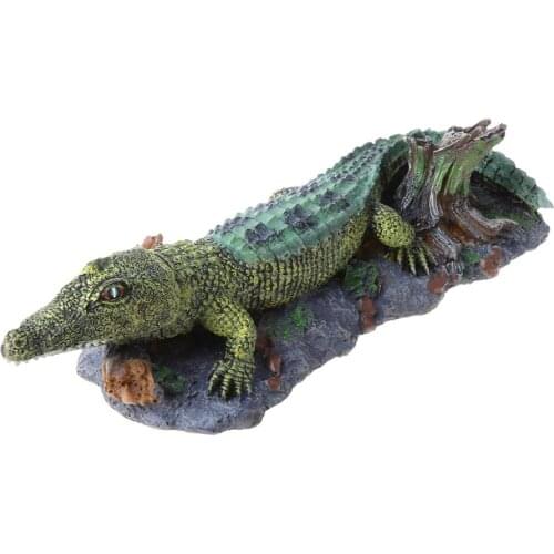 Aquarium Decoration - Aerating Action Ornament - Aquarium Fish Tank Crocodile