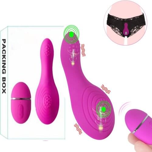 Wireless Remote Double Motor Vibrator Invisible Weareable Panty Vibrator Clitoral Stimulator G Spot Massager for Women Sex Toys
