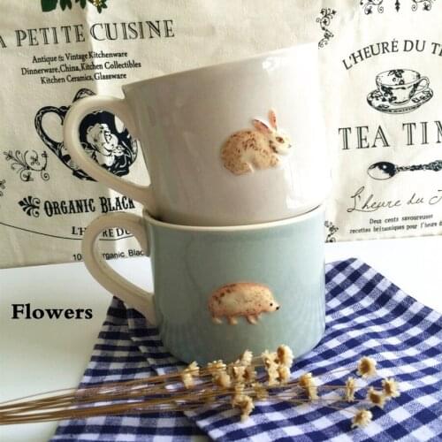 Japanese Style Vintage Ceramic Coffee Mug Cute 3d Animal Milk Mugs Lovely Designed Creative Water Cup Eco Friendly Tea Cup