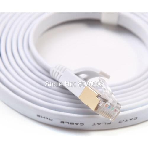 High Speed Network Cable 15M/20M/25M/30M Ethernet Cable Cat7 RJ45 M/M Thin High Speed Flat Shielded Twisted Pair Internet Lan