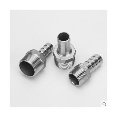 1/8" 1/4" 3/8" 1/2" BSP Male Thread Pipe Fitting to 6 8 10 12mm ID Barb Hose Tail Reducer Fitting Multi Size Stainless Steel 304