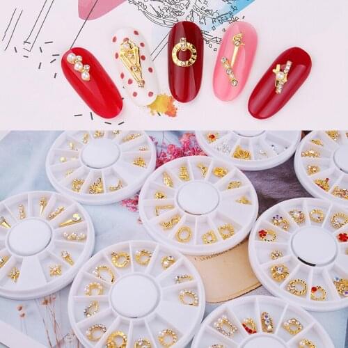 1Box Nail Alloy Charm Heart-shape/Nail Art Turntable Jewelry, Multi-colored Ab Diamond Colorful Glass Nail Jewelry ,kukj7676677