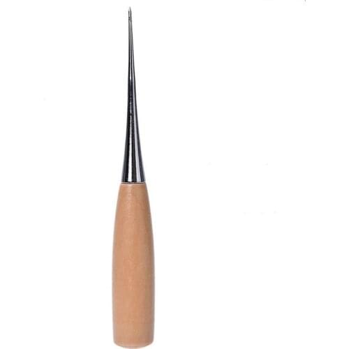 1Pcs Hole Punching Wood Handle Portable Professional Sewing Tool Cloth Awls Leather Stitching Awl