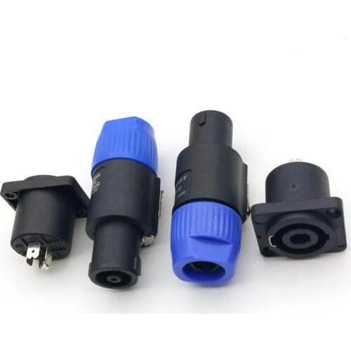 10 SET blue (10PC Speakon 4 Pin Male Plug +10PCS female) Compatible Audio Cable