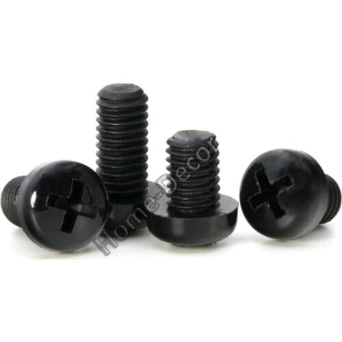 100 PCS Nylon M2/M2.5/M3/M4/M5 Screw Round Hand Cross Size , Recessed , Phillips Plastic Screws, Insulator Plastic Blot