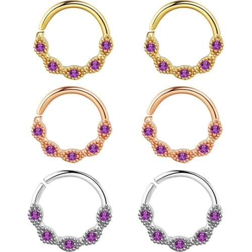 16G Nose Ring Hoop For Women Septum Cartilage Earring Daith Clicker Body Piercing Jewelry For Nose Tragus Ear Bar Rook Jewelry