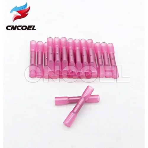20pcs Waterproof Insulated Heat Shrink Butt Terminal Connector Wire Electrical Red Crimp Cable Sleeve 18-22AWG