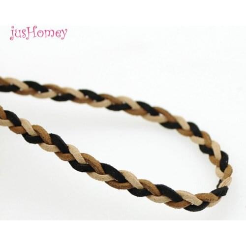 20yard/lot soft Coffee leather Faux suede lace Braid cord rope string bracelet necklace craft gift diy strap