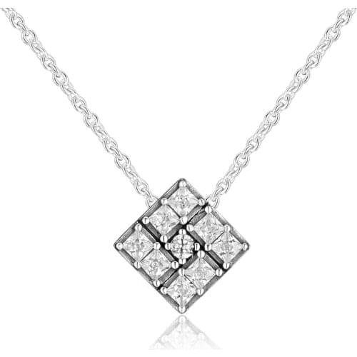 Timeless Elegance Necklaces 100% 925 Sterling Silver Jewelry with Clear CZ for Women Free Shipping