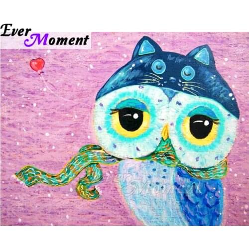 Ever Moment Diamond Painting Owl Scarf Hobby 5D DIY Handmade Decoration For Home Diamond Embroidery Full Square Drill ASF1849