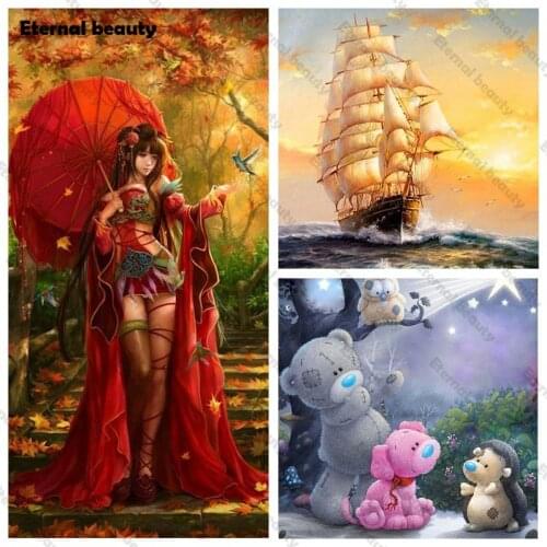 Cartoon Red Girl Diamond Painting 5D Cross Stitch Kits Diamond Embroidery Full Square/round Drill Mosaic for Home Decor Handmade
