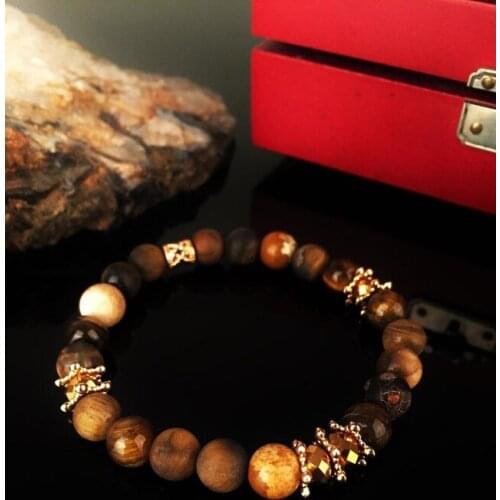 Dr Stone Natural Stone Unisex Tiger 'S Eye Stone Bracelet NRS795 372887966