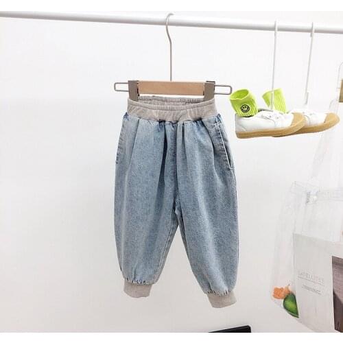 Boys Jeans 2021 New Childrens Casual Denim Pants Boys Autumn Cowboy Trousers Korean Style Baby Harem Jeans Baby Clothes 2-7Y