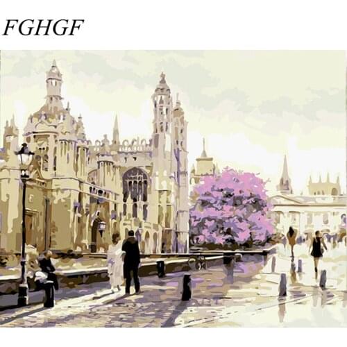 FGHGF Picture DIY Painting By Numbers Mountain Landscape Modern Wall Art Picture Hand Painted Oil Painting