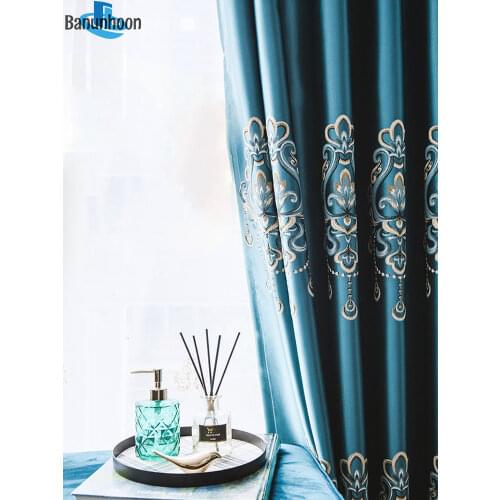Hot Sale Promotion Living Room Yarn Dyed Luxury For Bedroom Shade Curtain Lving Room Treatment Sheer Embroidery Drapes